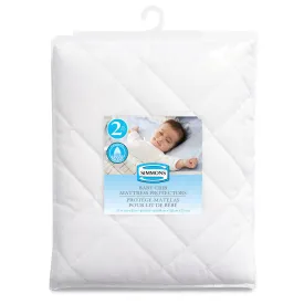 2 Pack Microfiber Crib Mattress Protectors