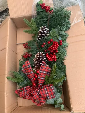 24" Pinecone and Berry Teardrop Arrangement by Valerie