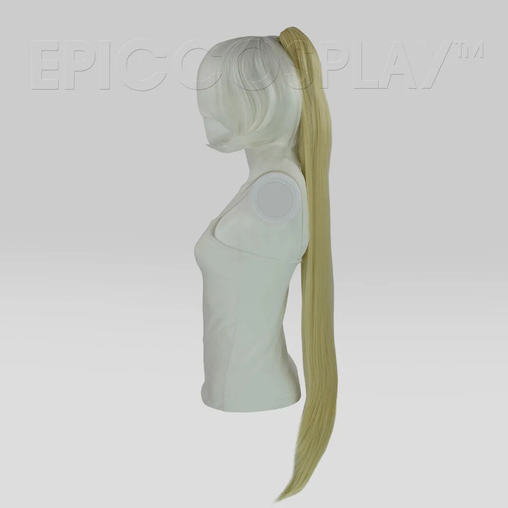 35" Natural Blonde Straight Ponytail Clipon