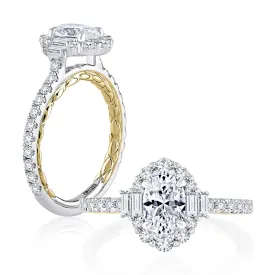 A. JAFFE Halo Engagement Ring