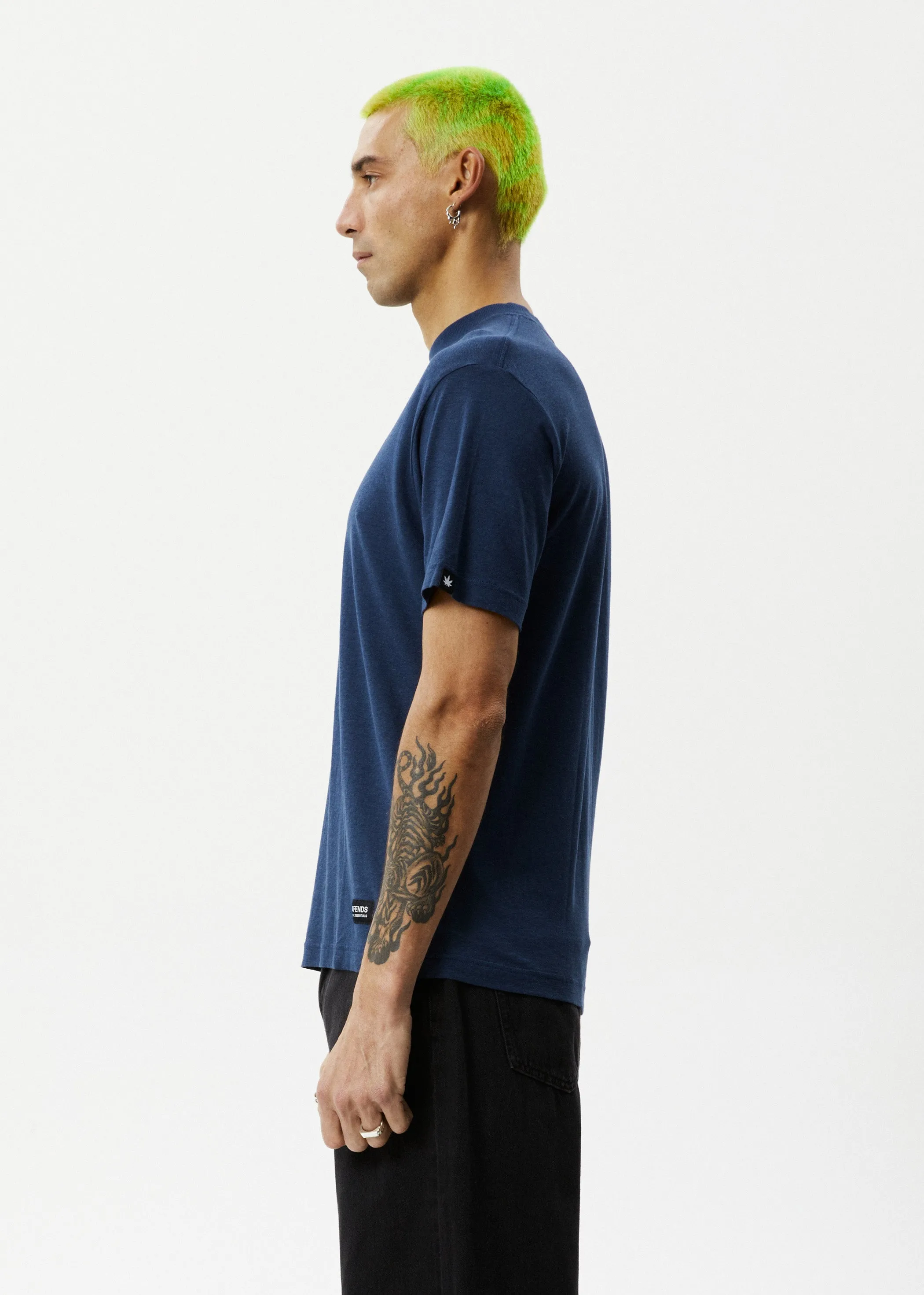 AFENDS Mens Classic - Retro Fit Tee - Navy