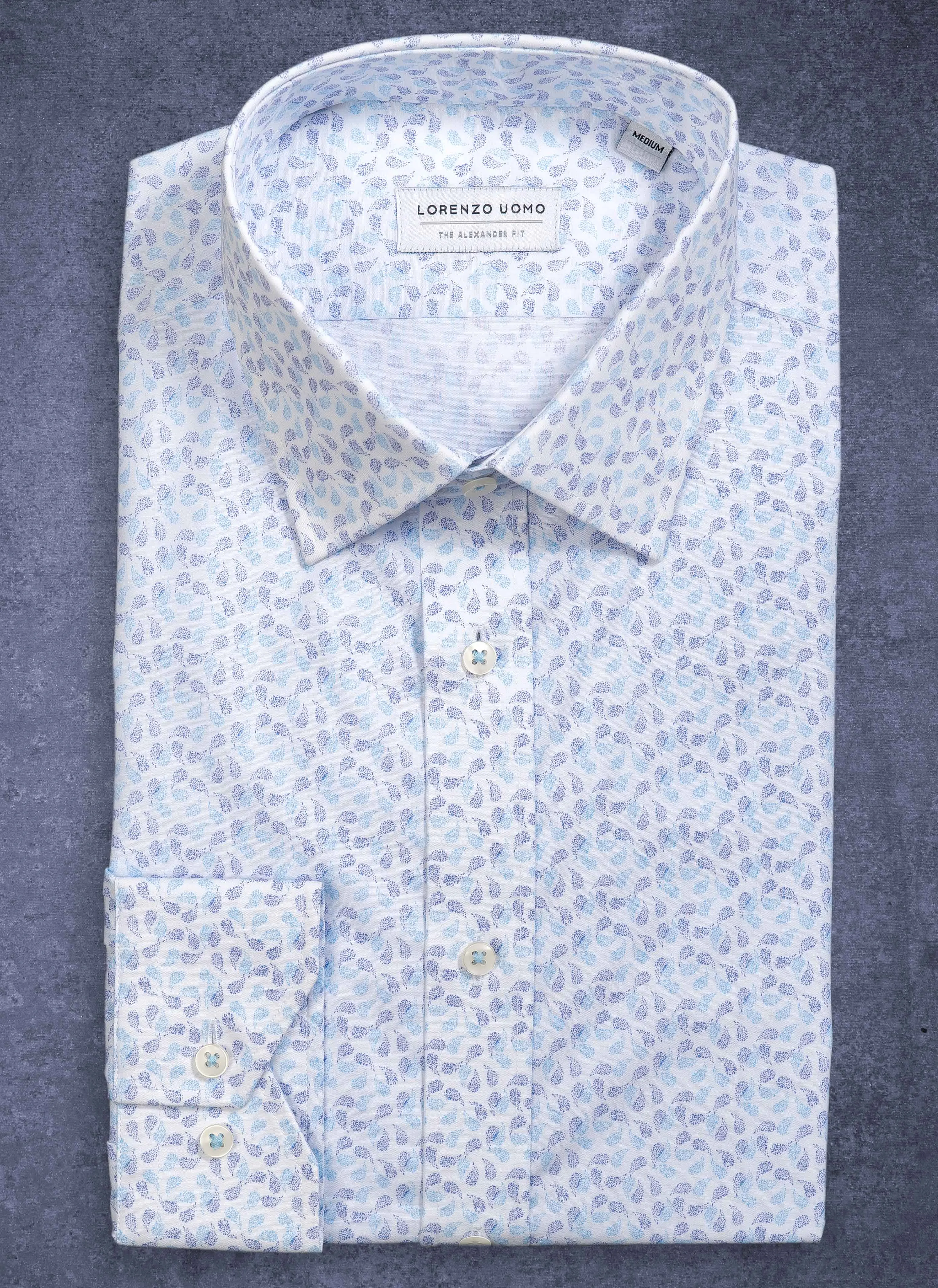 Alexander in Printed Blue "Paisley Spray" Shirt