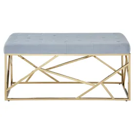 Allure Gold / Powder Blue Velvet Bench