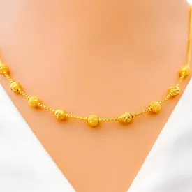 Alternating Dotted Orb 22k Gold Necklace