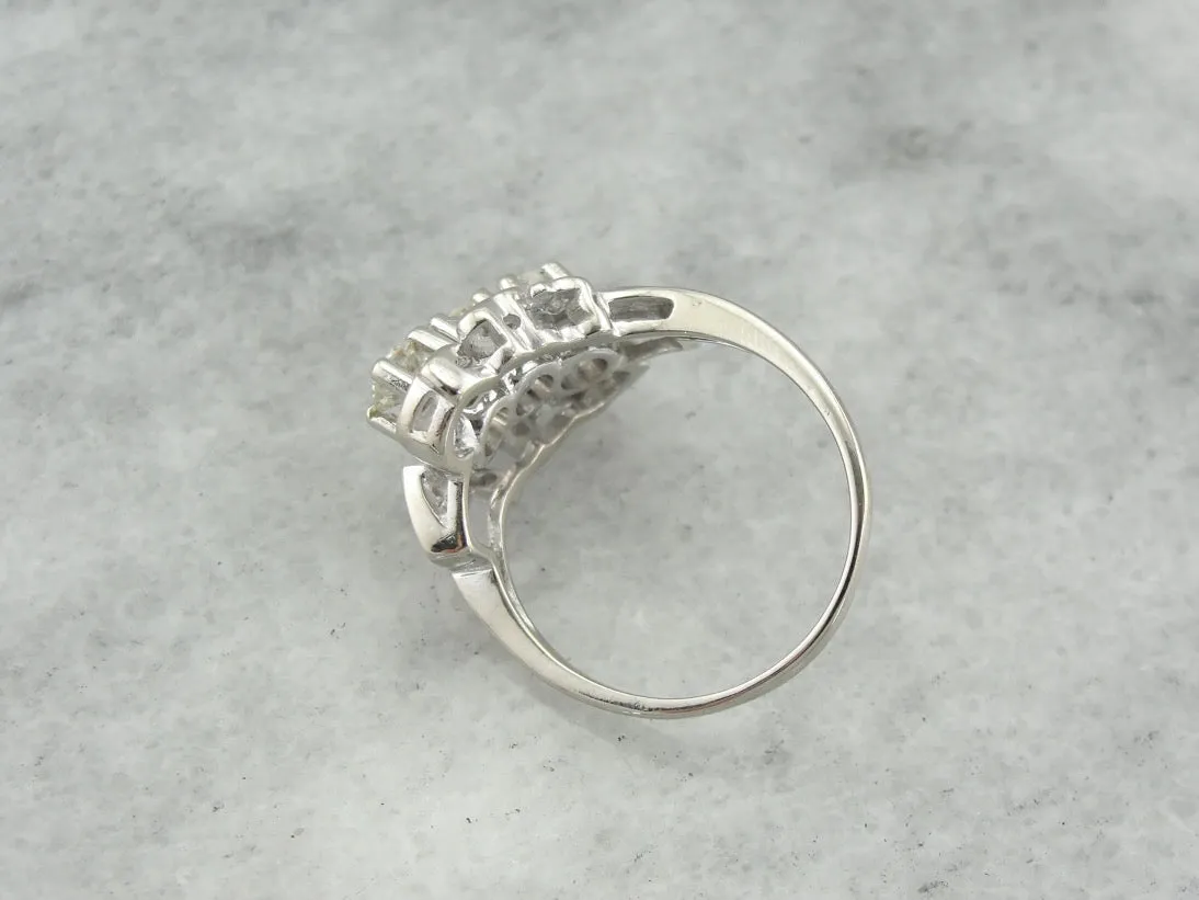 Amazing Retro 1950's Diamond Cocktail Ring