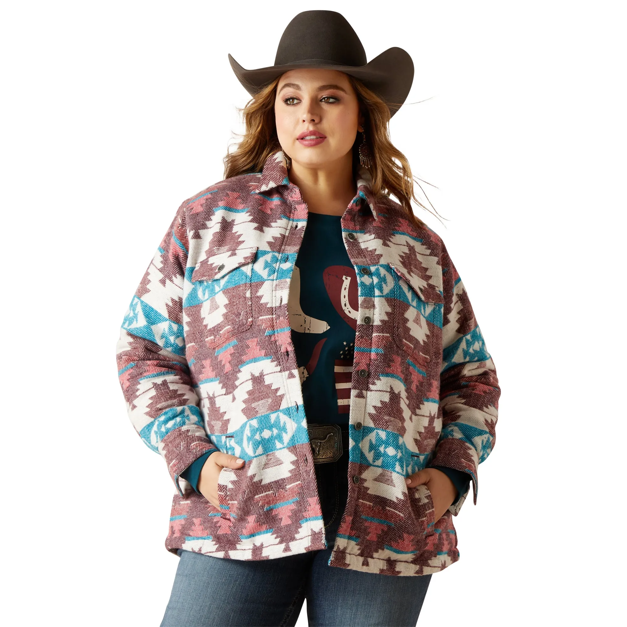 Ariat Ladies 10046671 Shacket Shirt Jacket Baja Jacquard