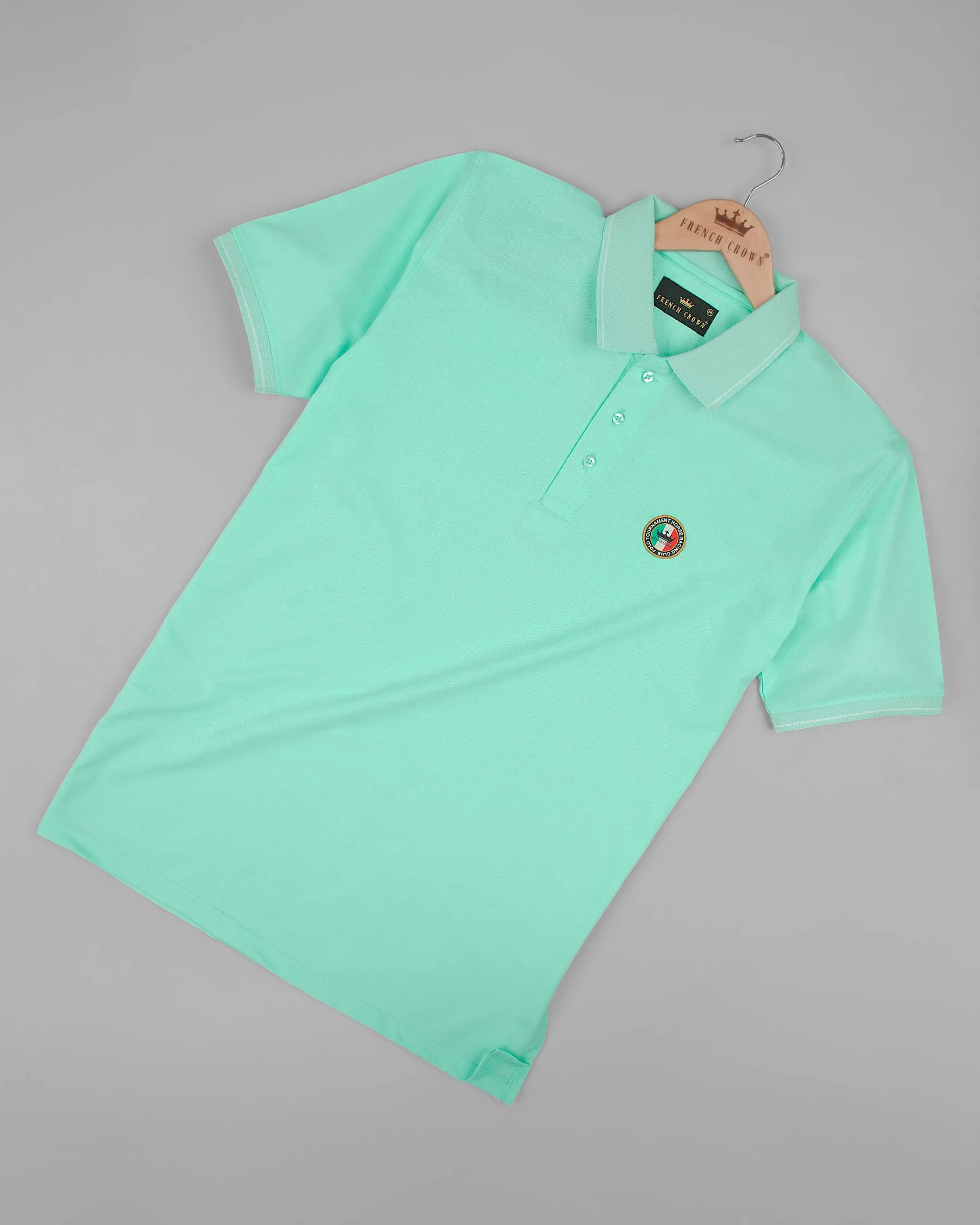 Beach Glass Green Super Soft Organic Cotton Mercerised Pique Polo