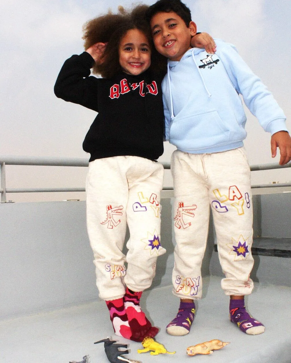 Beige Printed Kids Swants