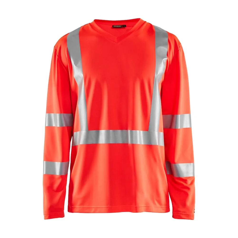 Blaklader 3383 Hi-Vis UV Long Sleeved V-Neck T-Shirt