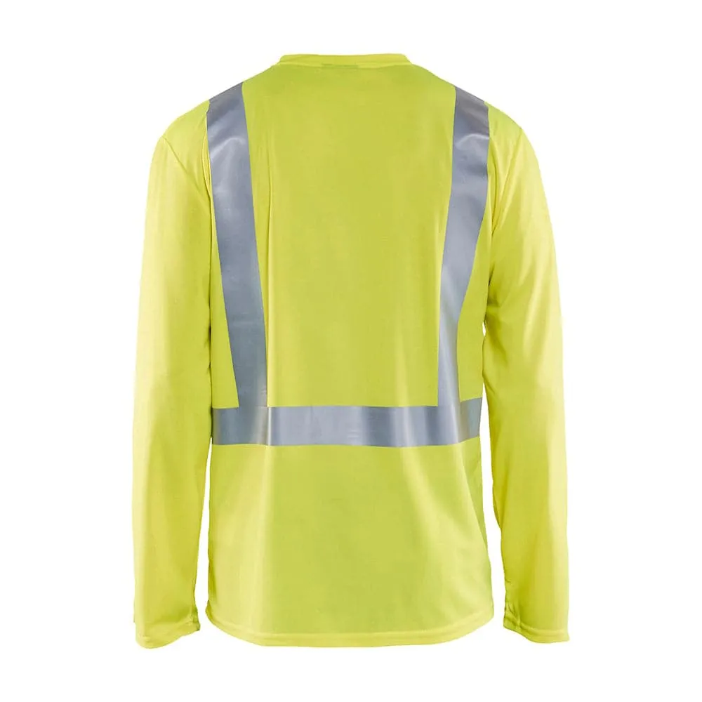 Blaklader 3383 Hi-Vis UV Long Sleeved V-Neck T-Shirt