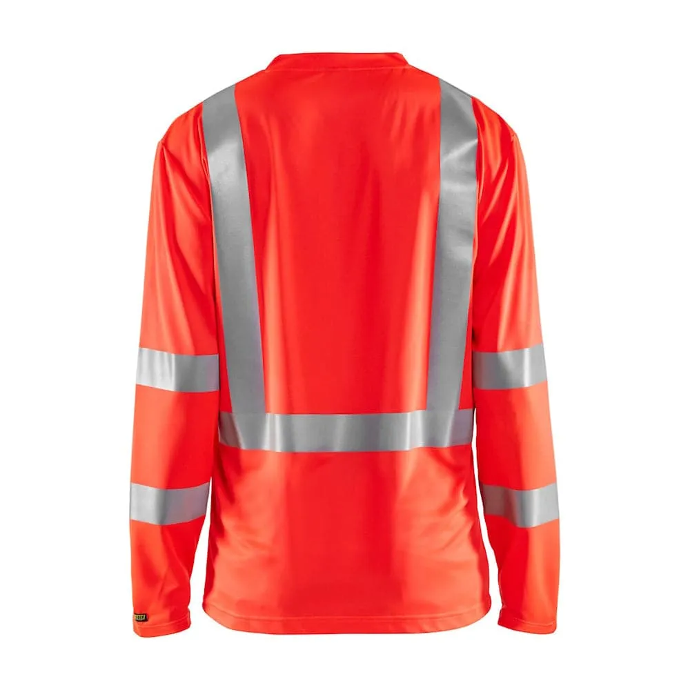 Blaklader 3383 Hi-Vis UV Long Sleeved V-Neck T-Shirt