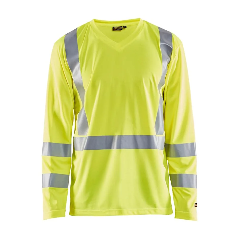 Blaklader 3383 Hi-Vis UV Long Sleeved V-Neck T-Shirt