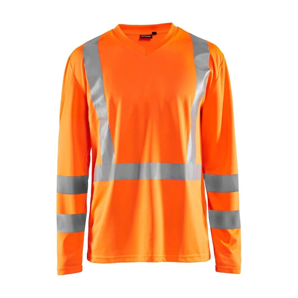 Blaklader 3383 Hi-Vis UV Long Sleeved V-Neck T-Shirt