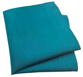 Blue Teal Shantung Pocket Square