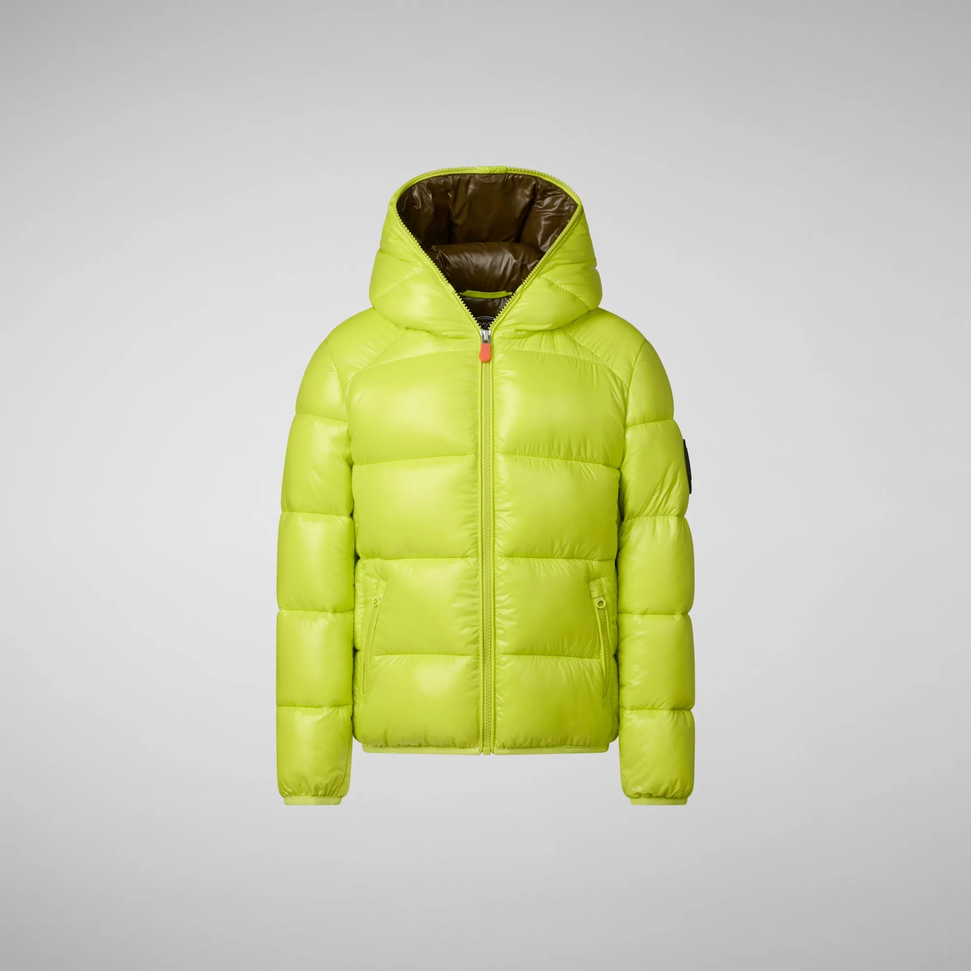 Boys' animal free puffer jacket Artie in lichen green