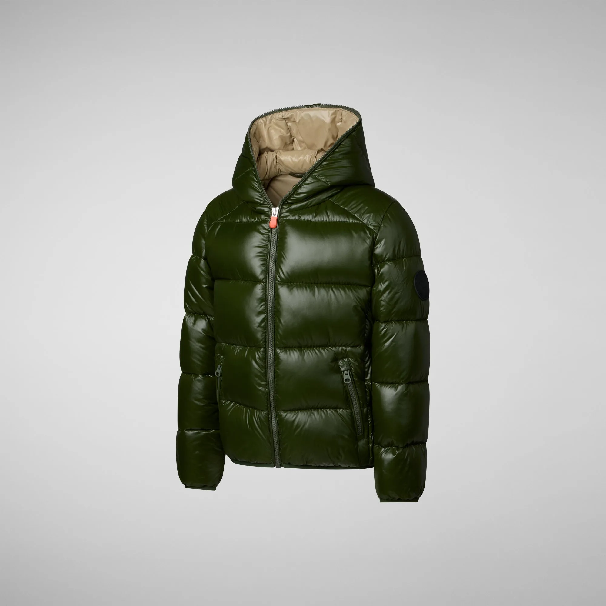 Boys' animal free puffer jacket Artie in pine green