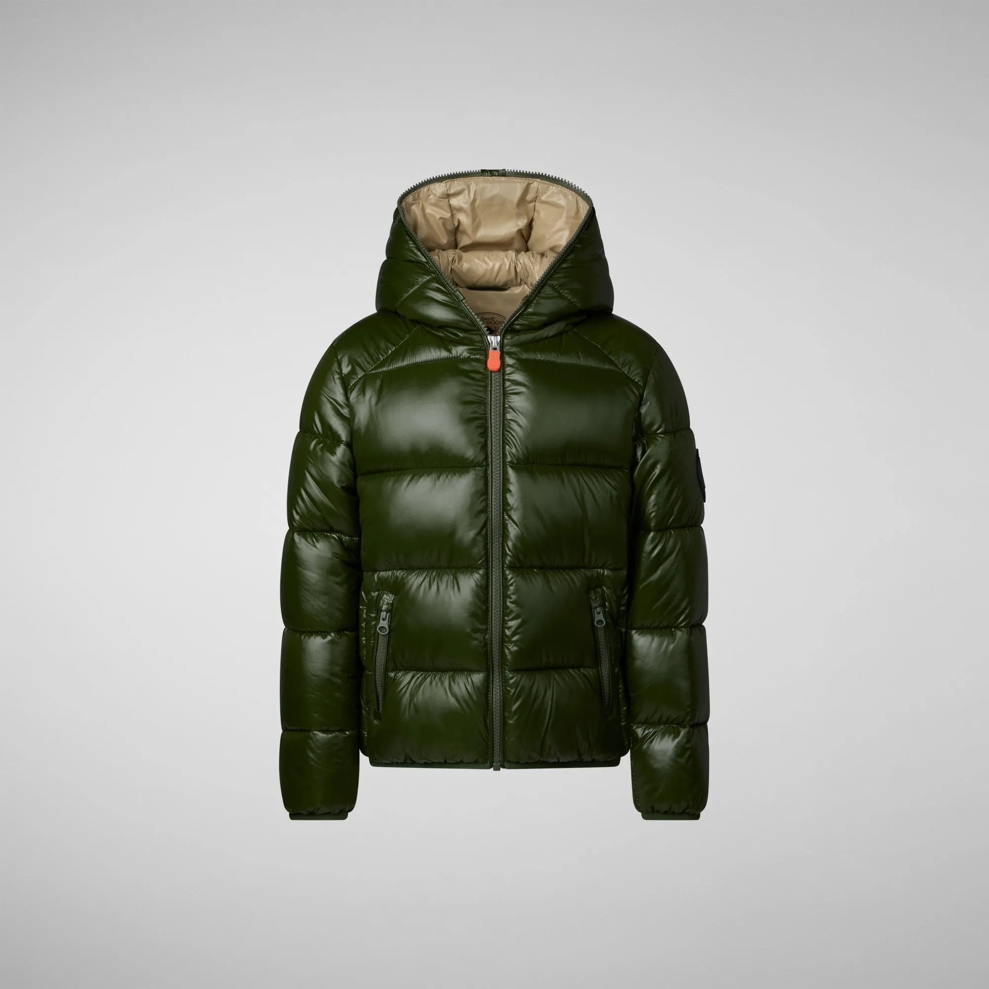 Boys' animal free puffer jacket Artie in pine green