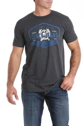 CINCH MEN'S CLASSIC LOGO TEE - BLACK HEATHER STYLE MTT1690374