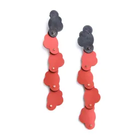 Cloud Earrings in Red Silicone and Steel