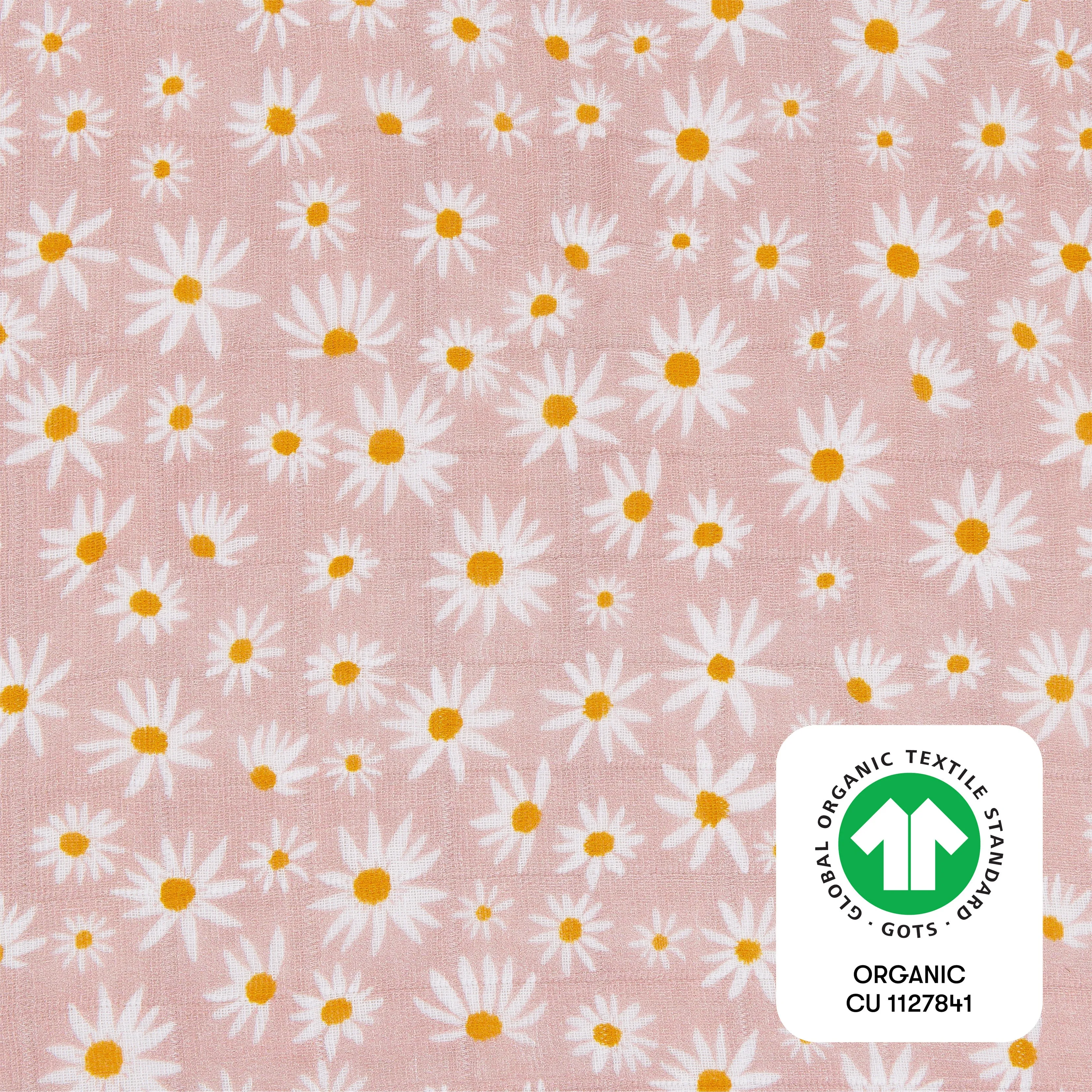 Daisy Quilted Changing Pad Cover in GOTS Certified Organic Muslin Cotton