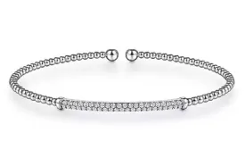 Diamond Bar Split Bangle Bracelet