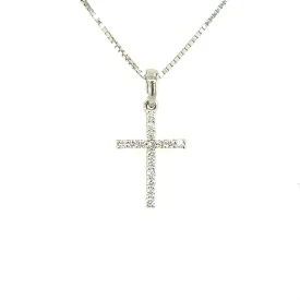 Eighteen Round Diamond Cross Pendant