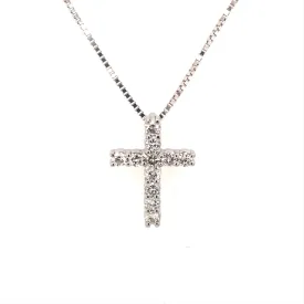 Eleven Round Diamond Cross Pendant