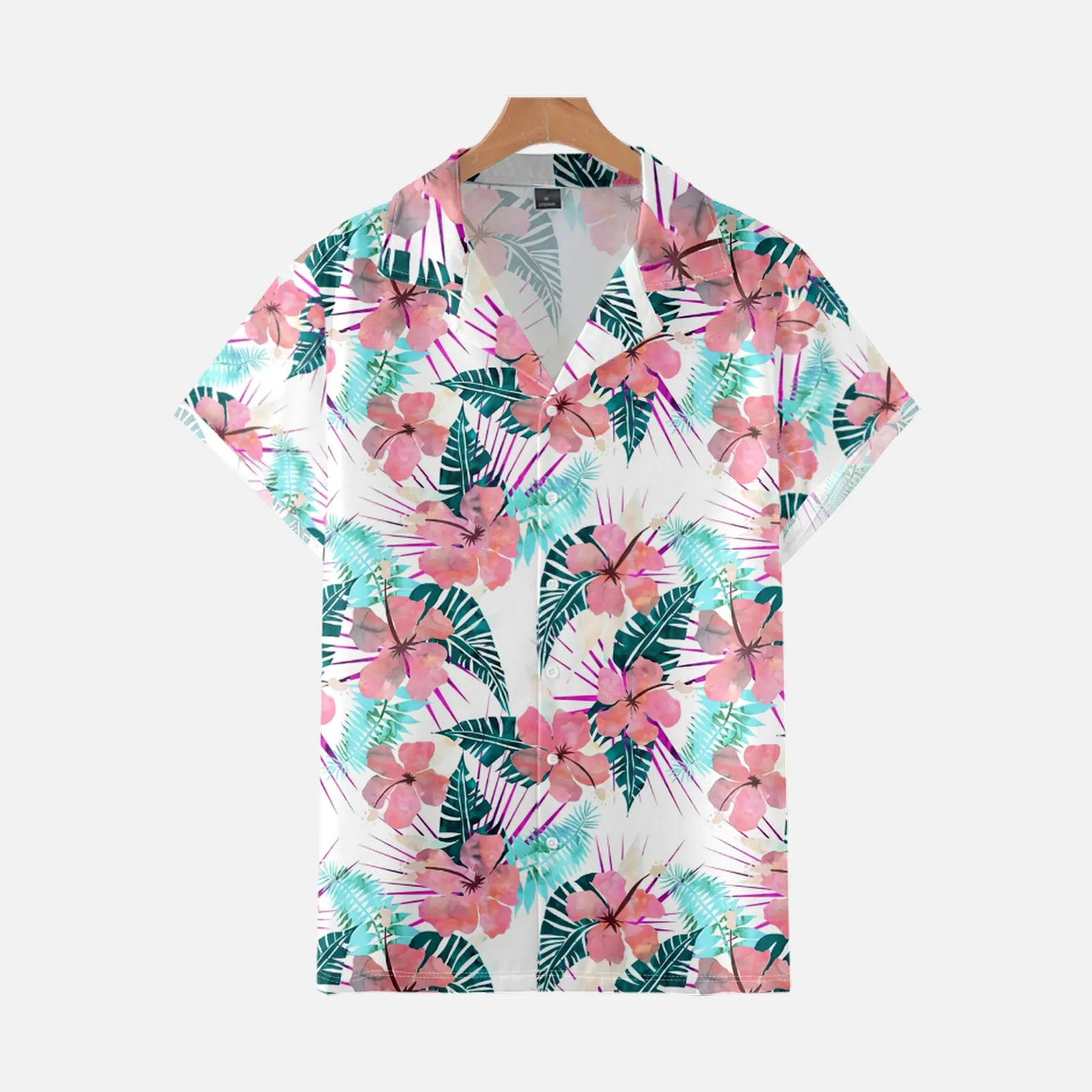 FLOWERS PRINTED ALOHA SHIRT