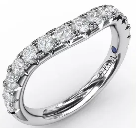 French Pavé Set Contour Diamond Band