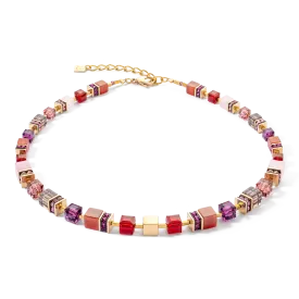 GeoCUBE® Precious statement necklace gold-red