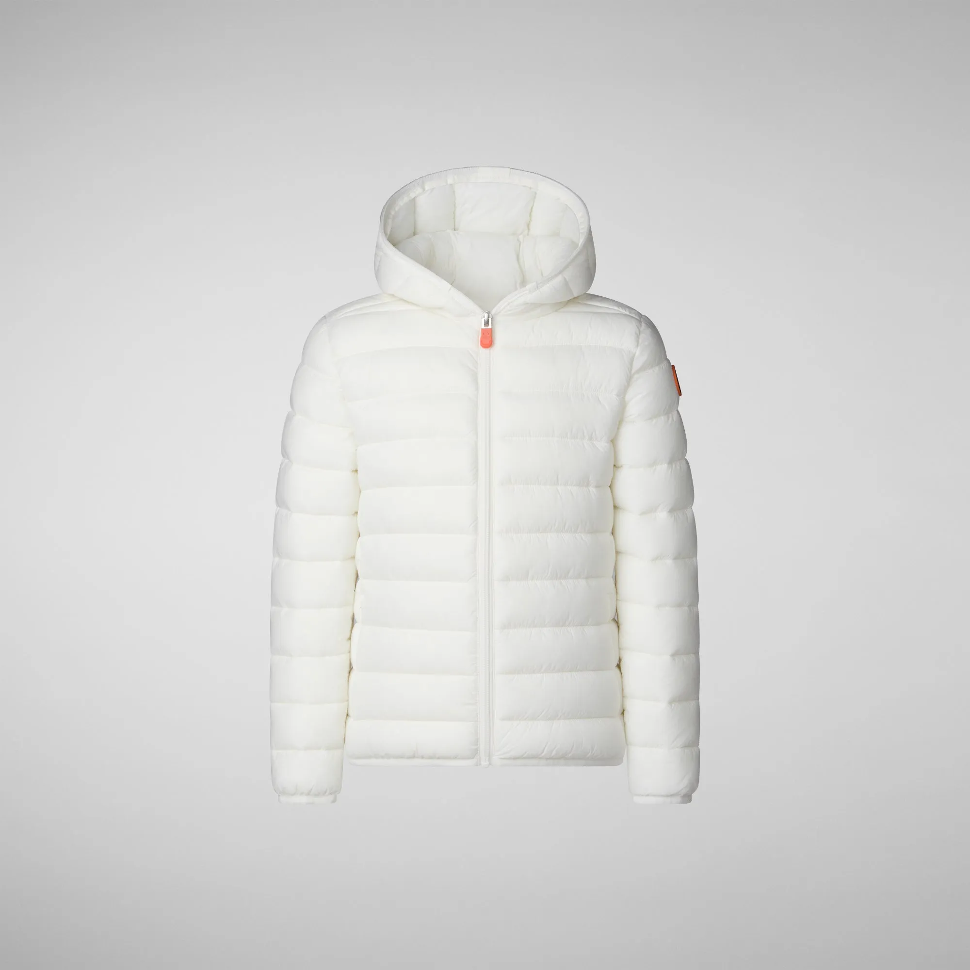 Girls' animal free puffer jacket Lily in off white