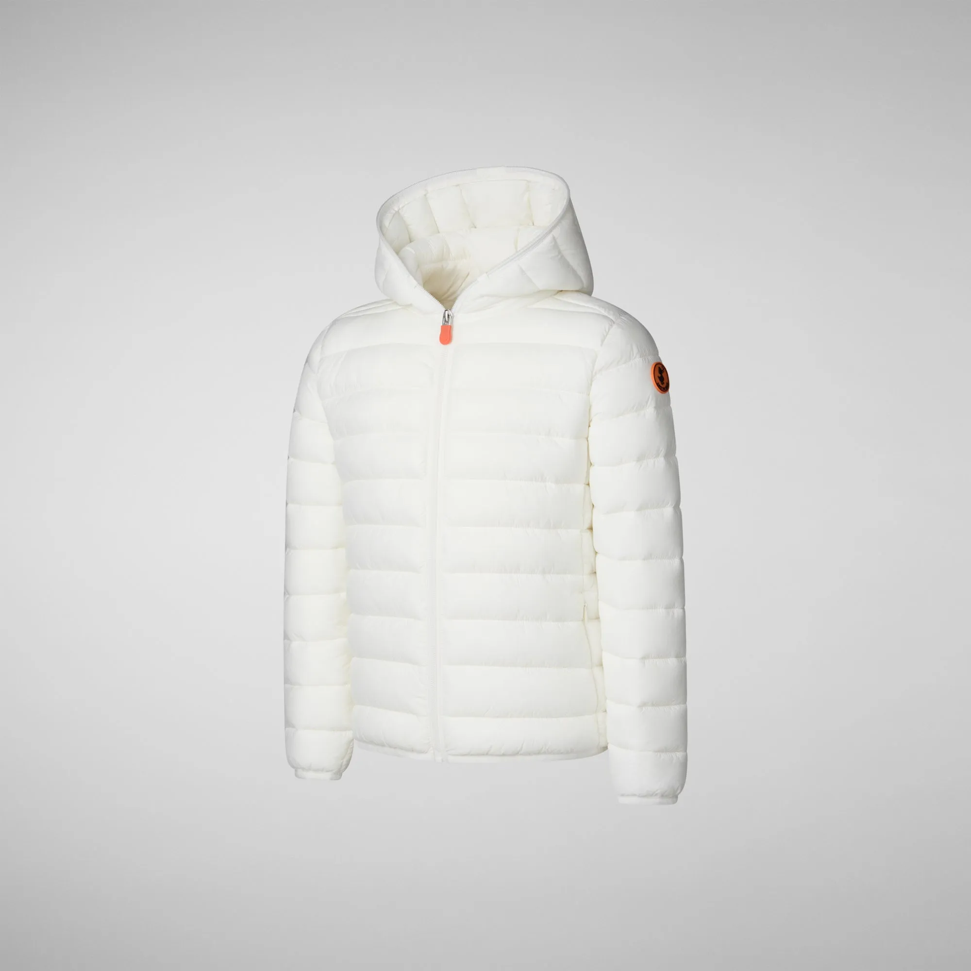 Girls' animal free puffer jacket Lily in off white