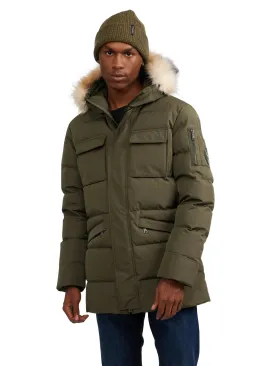 Hamilton Men's Quilted Parka w/Faux Fur Trim