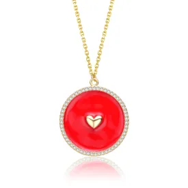 Heart Circle Pendant Necklace