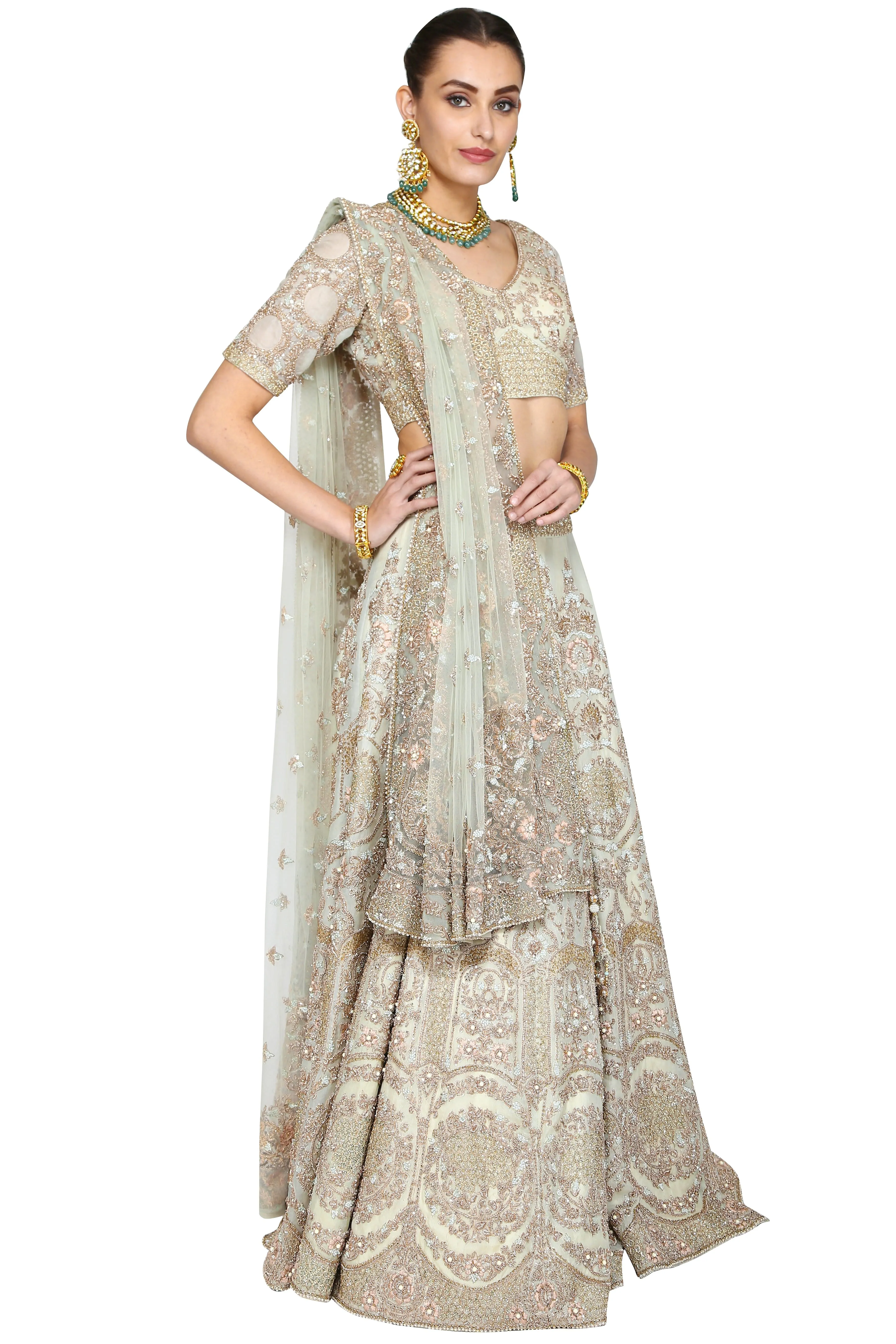 Light grayish lehenga set