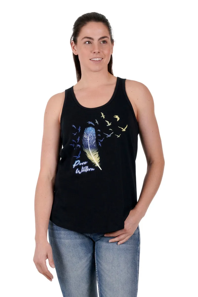 Pure Western- Womans Lennox Tank- Black