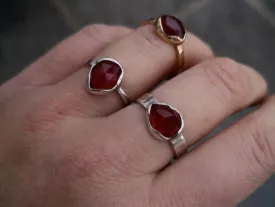 "Autumn Leaves" Silver & Garnet Rings